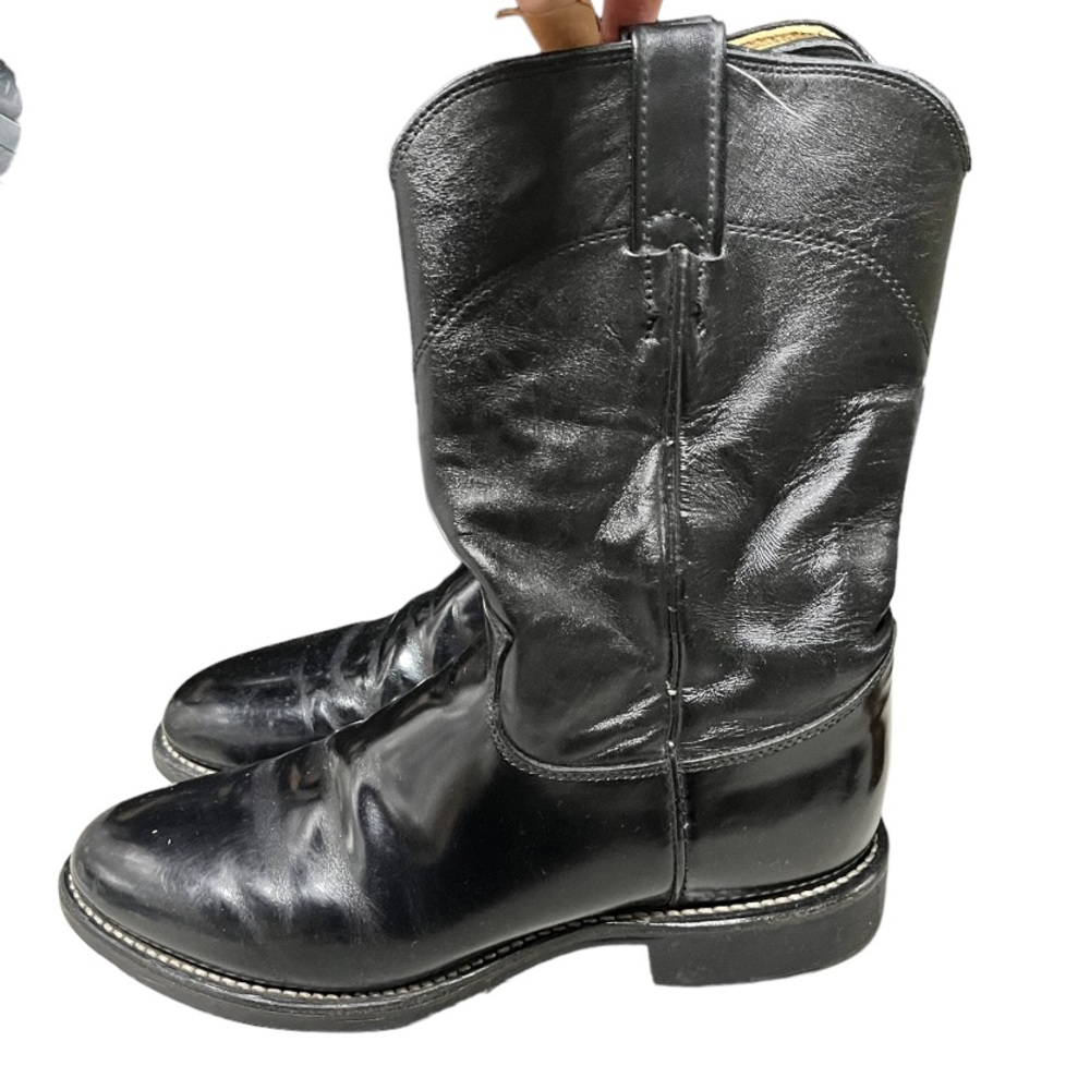 Justin Jackson 3170 Men's Black Leather Western Cowboy Boots Size 7.5 D